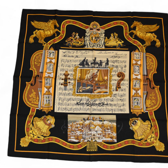 HERMES Black Scarf - Picture 5 of 8